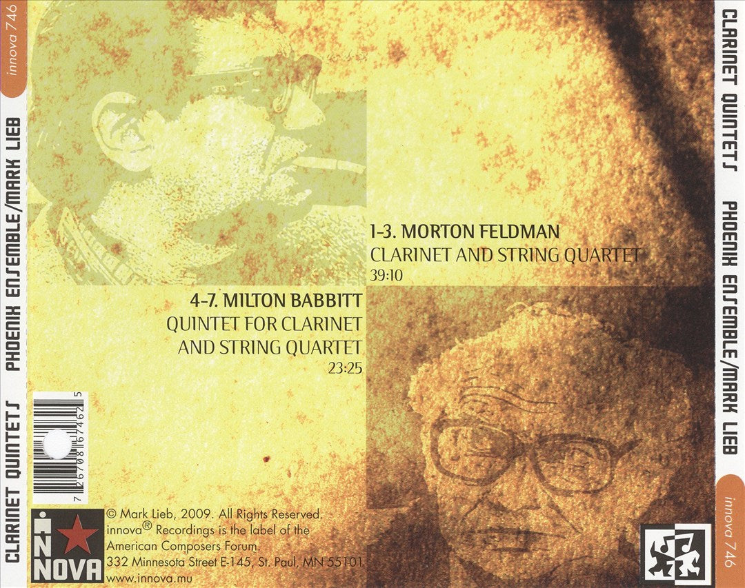 Morton Feldman, Milton Babbitt: Clarinet Quintets cover art