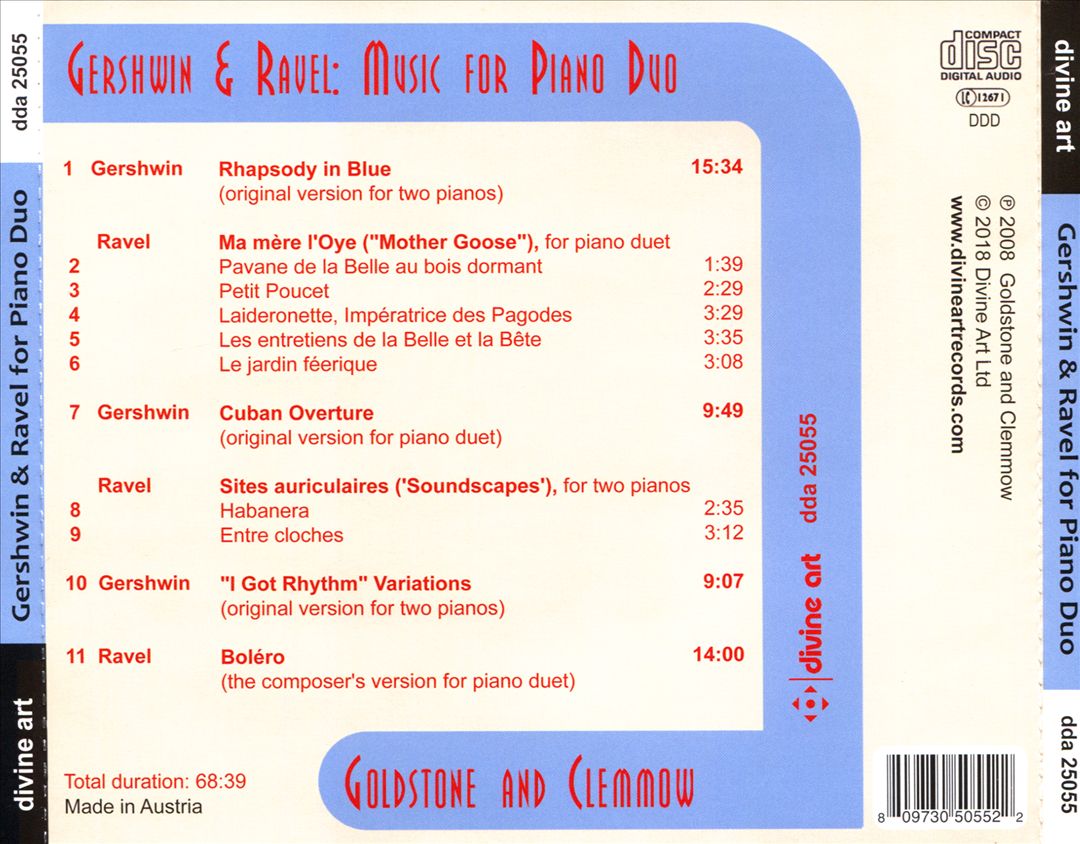 Gershwin: Rhapsody in Blue; Ravel: Boléro cover art