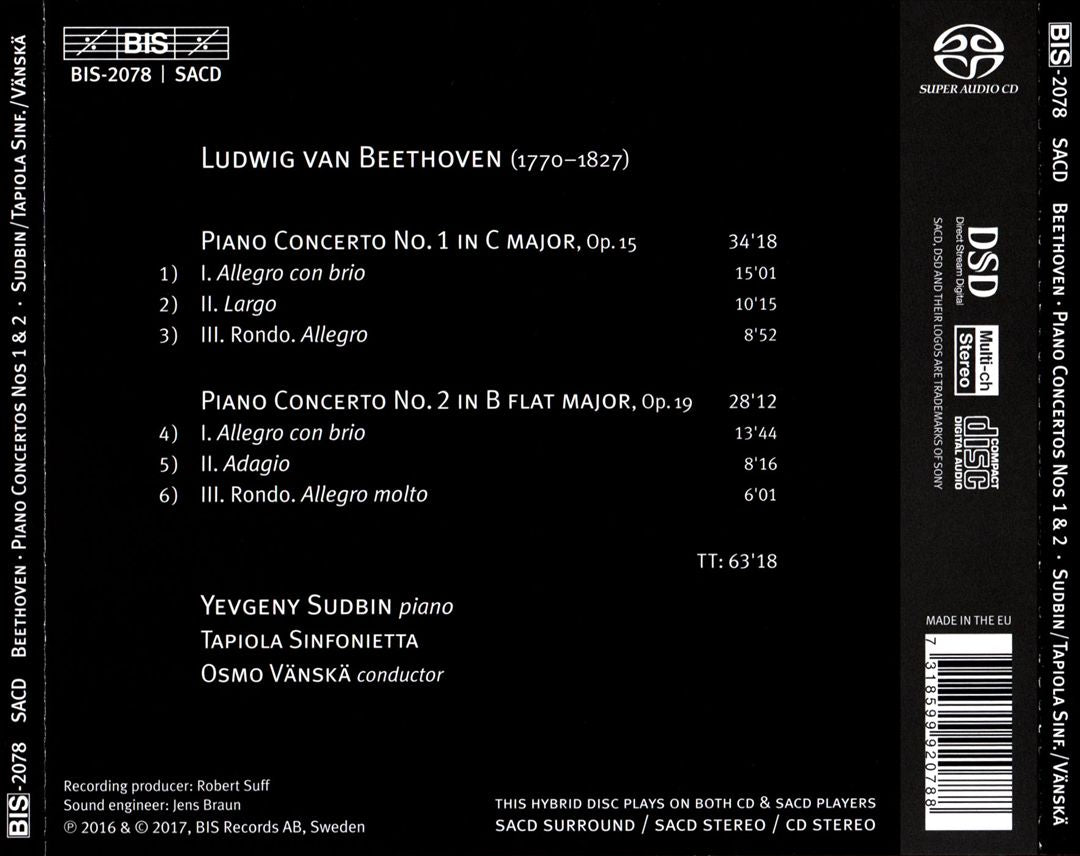 Beethoven: Piano Concertos Nos. 1 & 2 cover art