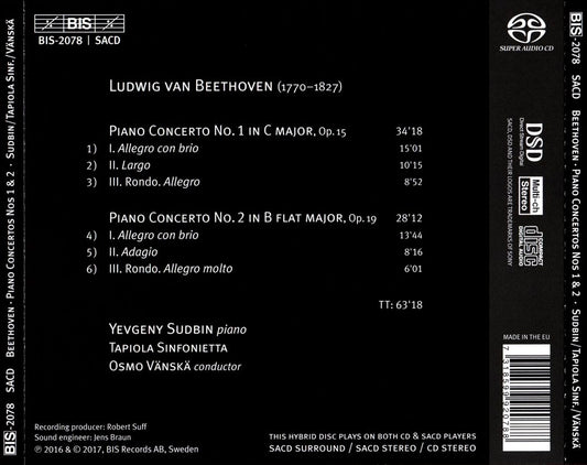 Beethoven: Piano Concertos Nos. 1 & 2 cover art