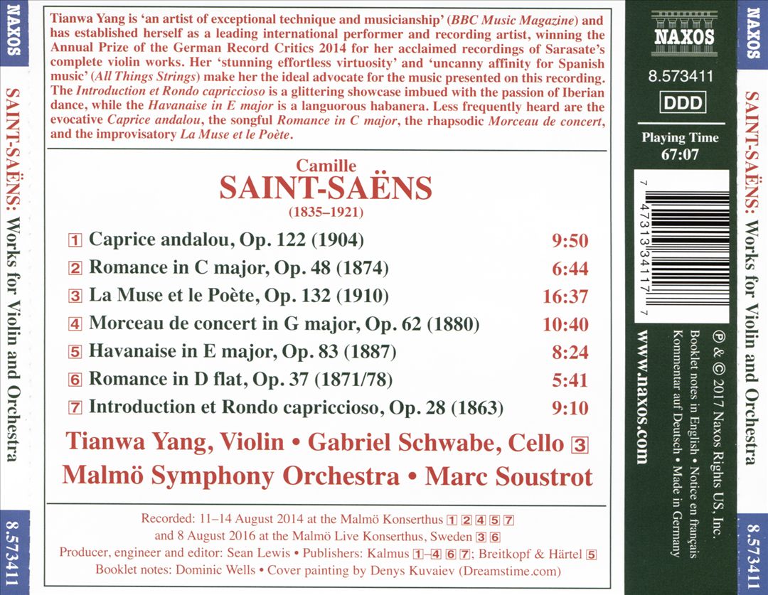 Saint-Saëns: Works for Violin and Orchestra cover art