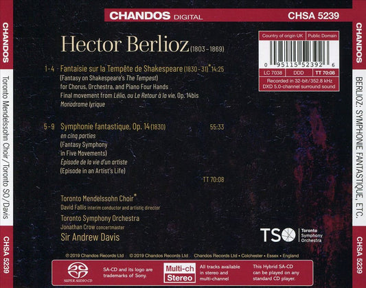 Berlioz: Symphonie fantastique; Fantasie sur la Tempète de Shakespeare cover art