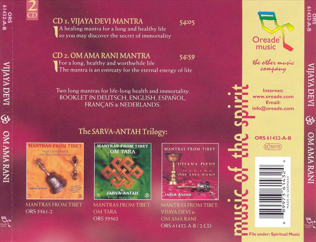 Mantras from Tibet: Vijaya Devi cover art