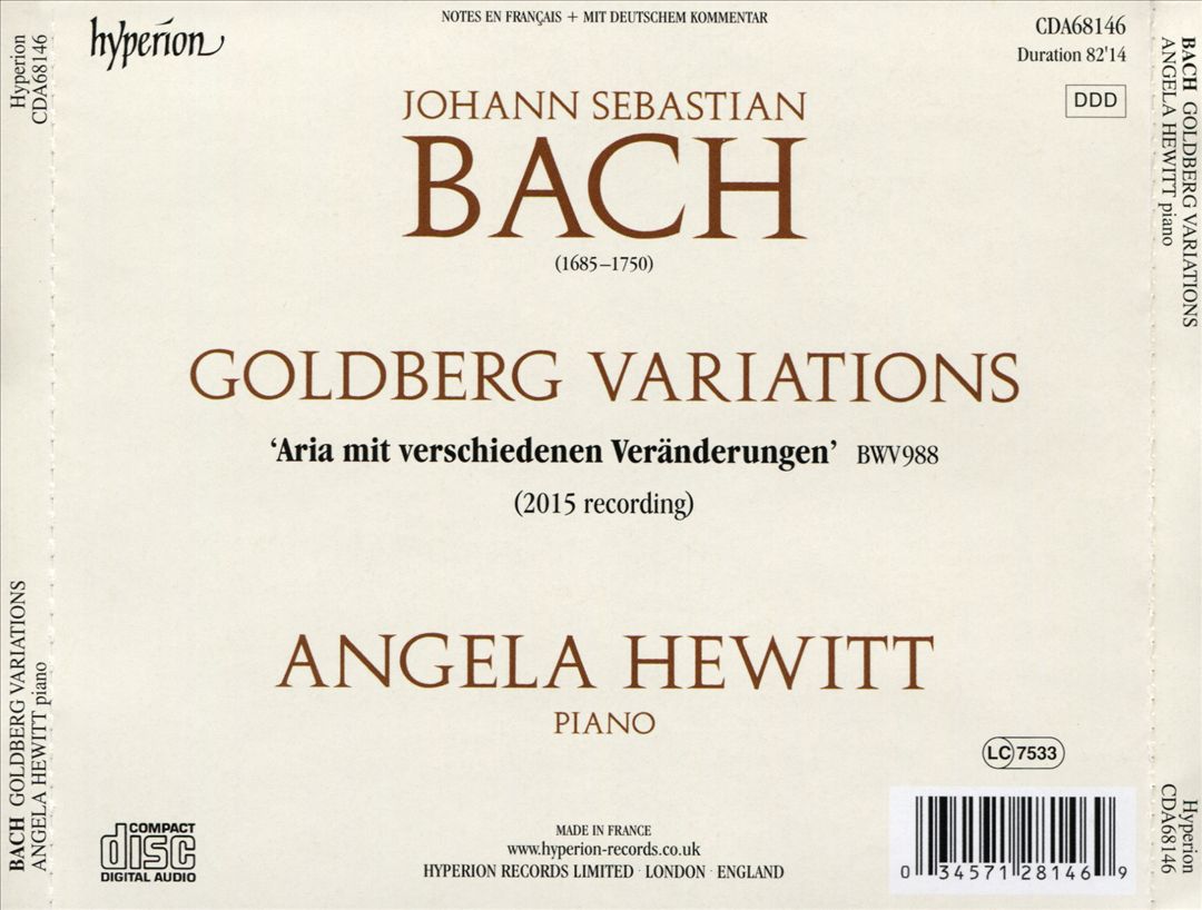 Johann Sebastian Bach: Goldberg Variations [2015 Recording] cover art