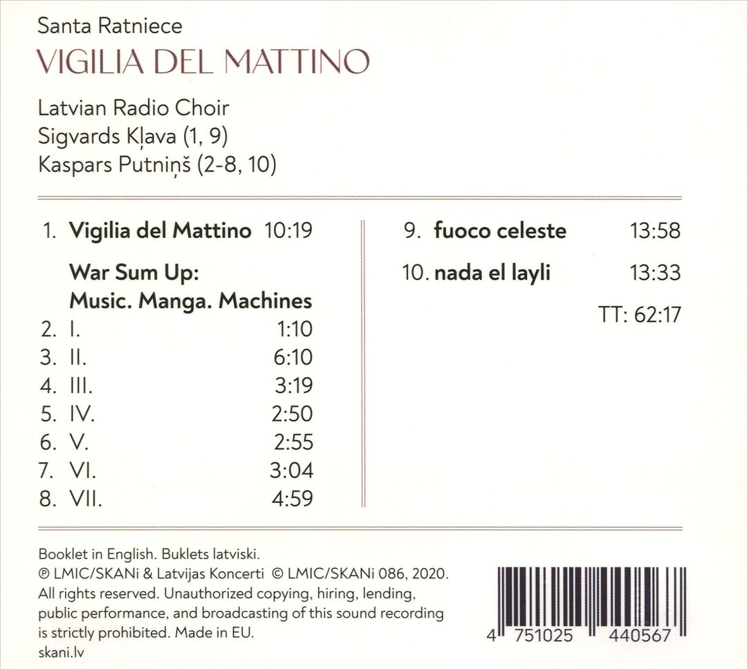 Santa Ratniece: Vigilia del Mattino cover art