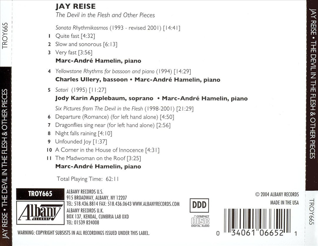 Jay Reise: The Devil in the Flesh and Other Pieces cover art