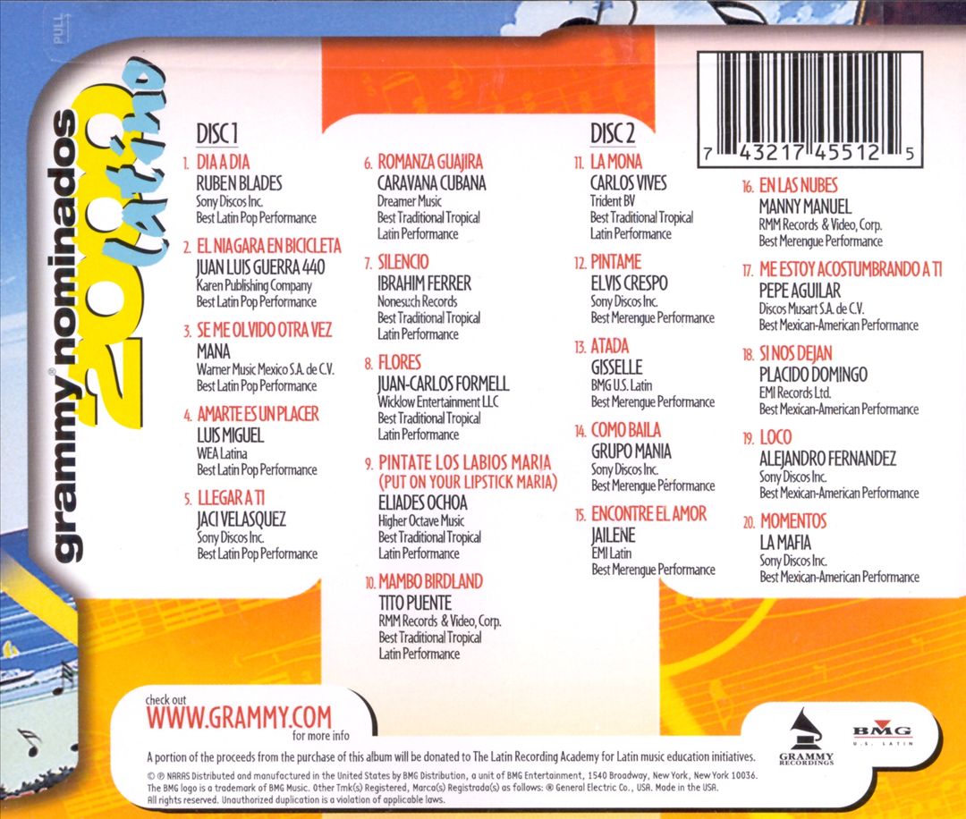 Grammy Nominados 2000: Latino cover art