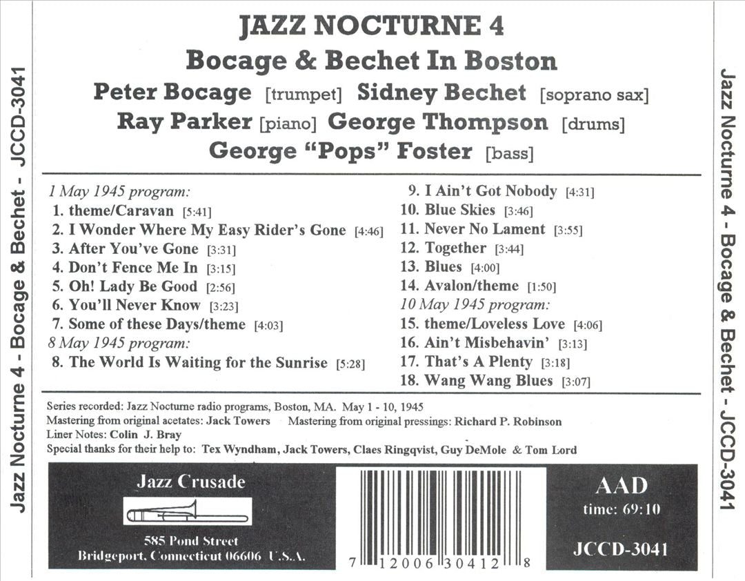 Jazz Nocturne, Vol. 4: Bocage & Bechet in Boston cover art