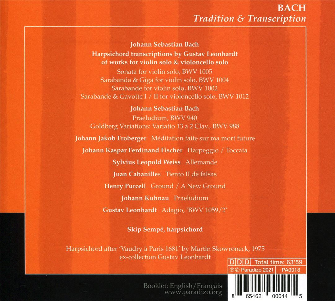 Bach: Tradition & Transcription cover art