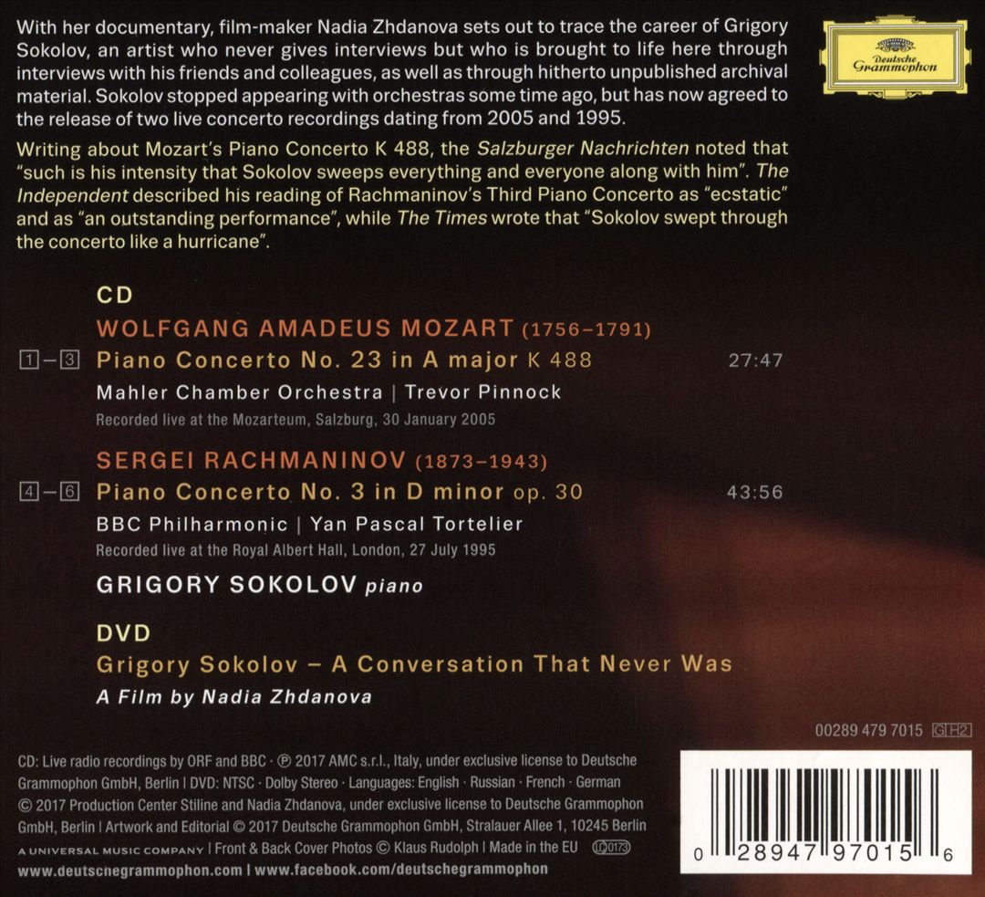 Mozart, Rachmaninov: Concertos; A Conversation That Never Was cover art