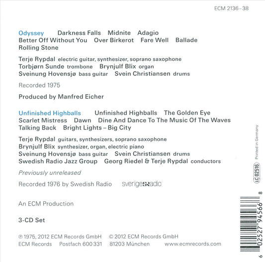 Odyssey: In Studio and in Concert cover art