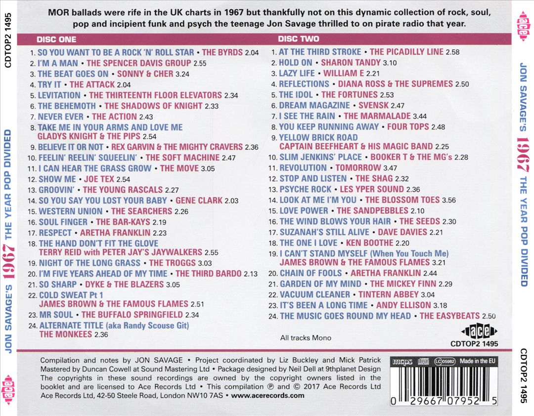 Jon Savage's 1967: Year Pop Divided cover art
