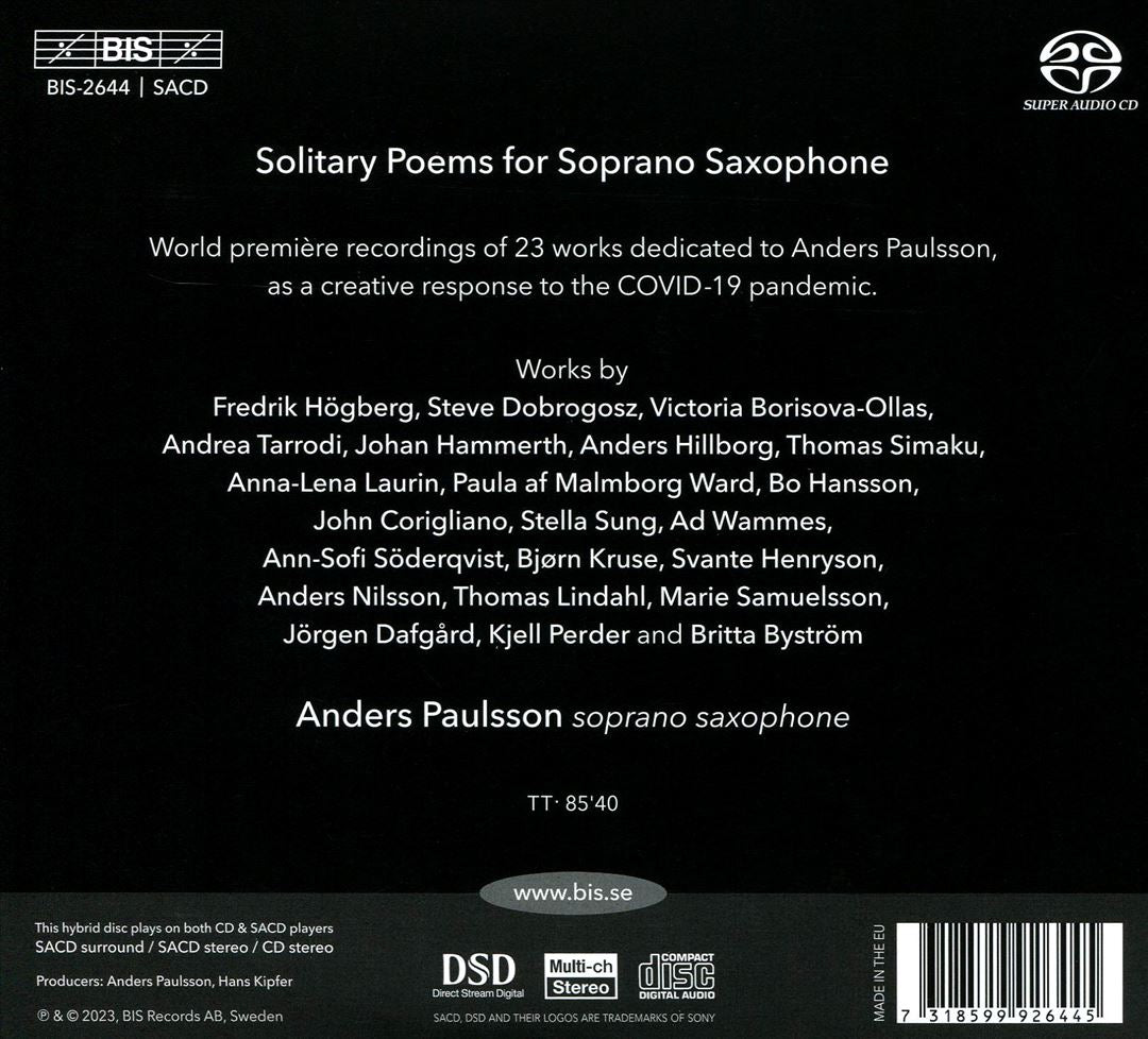 Solitary Poems for Soprano Saxophone cover art