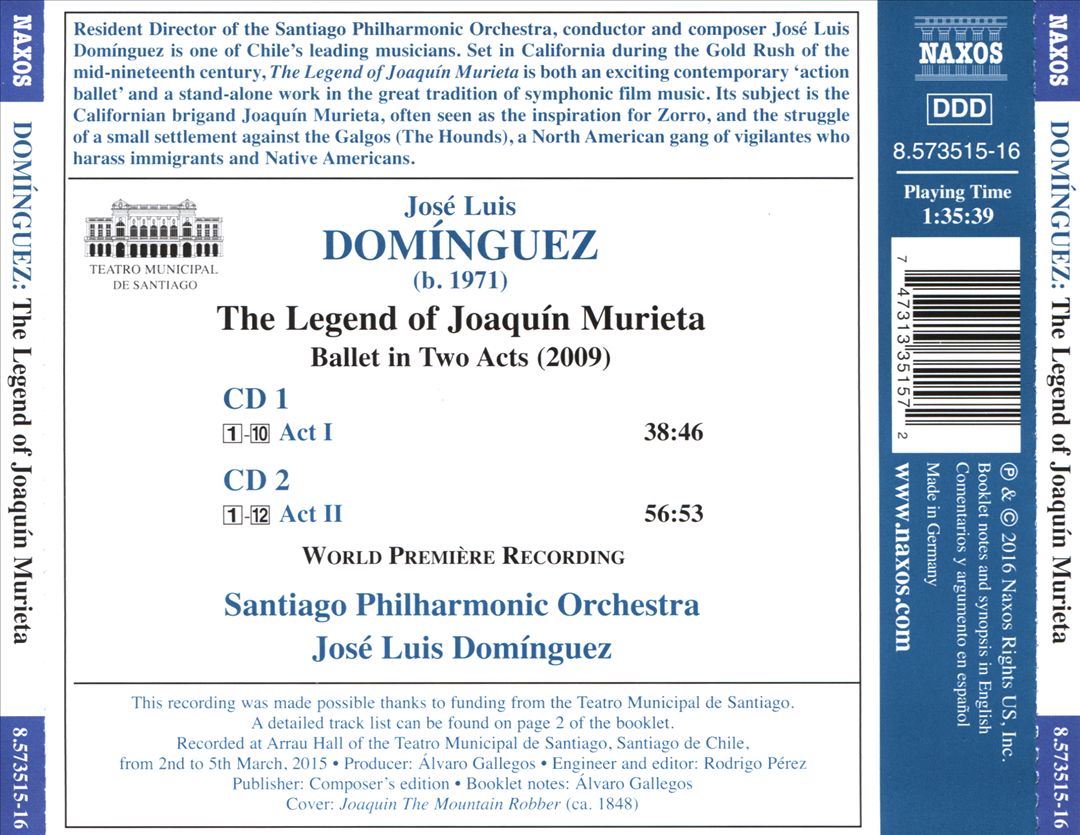 José Luis Domínguez: The Legend of Joaquín Murieta cover art