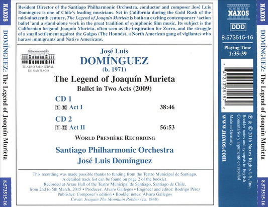 José Luis Domínguez: The Legend of Joaquín Murieta cover art