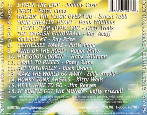 Party Tyme Karaoke: Country Legends cover art