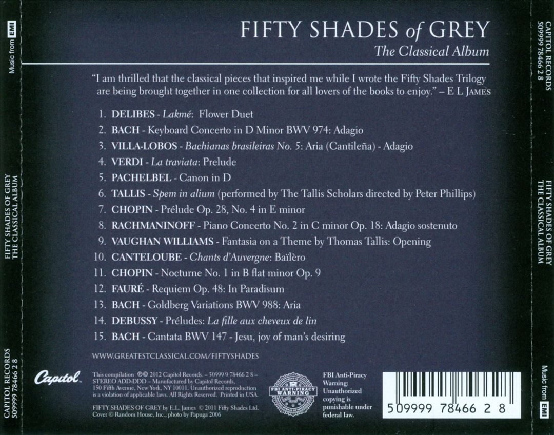Fifty Shades of Grey: The Classical Album cover art