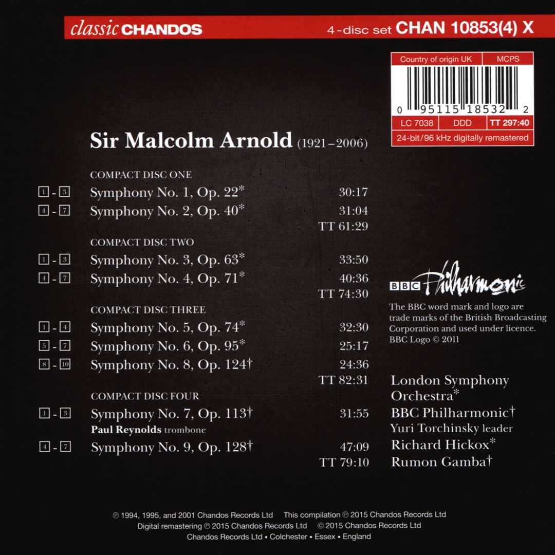 Sir Malcolm Arnold: Complete Symphonies cover art