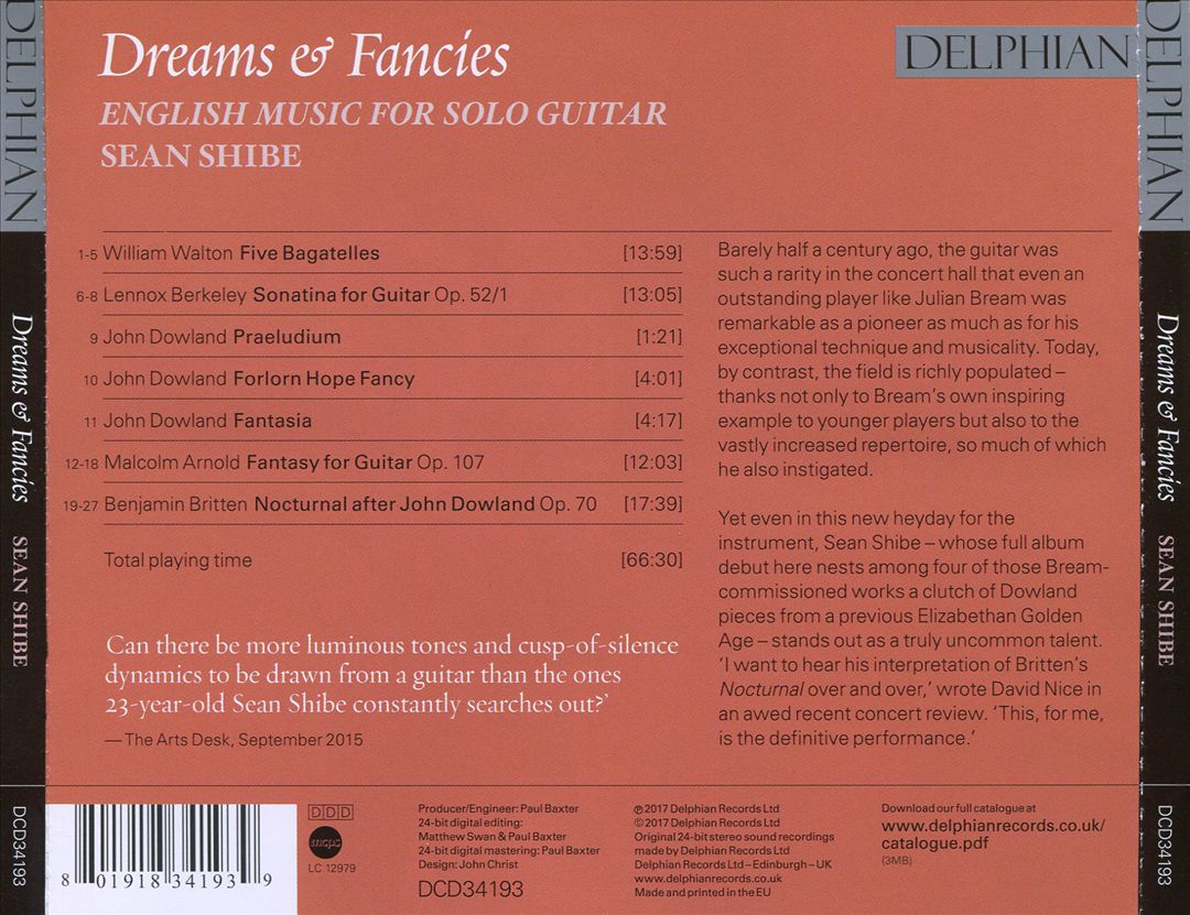 Dreams & Fancies: English Music for Solo Guitar cover art