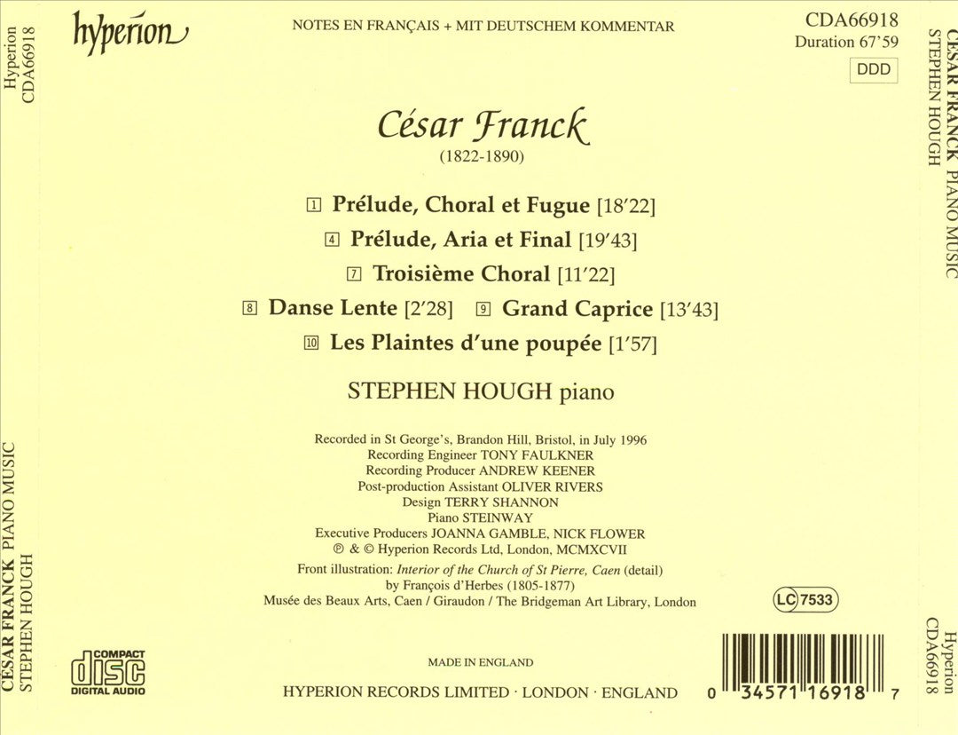 César Franck: Piano Music cover art
