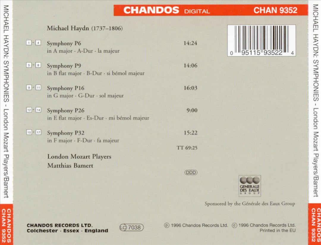 Michael Haydn: Symphonies cover art