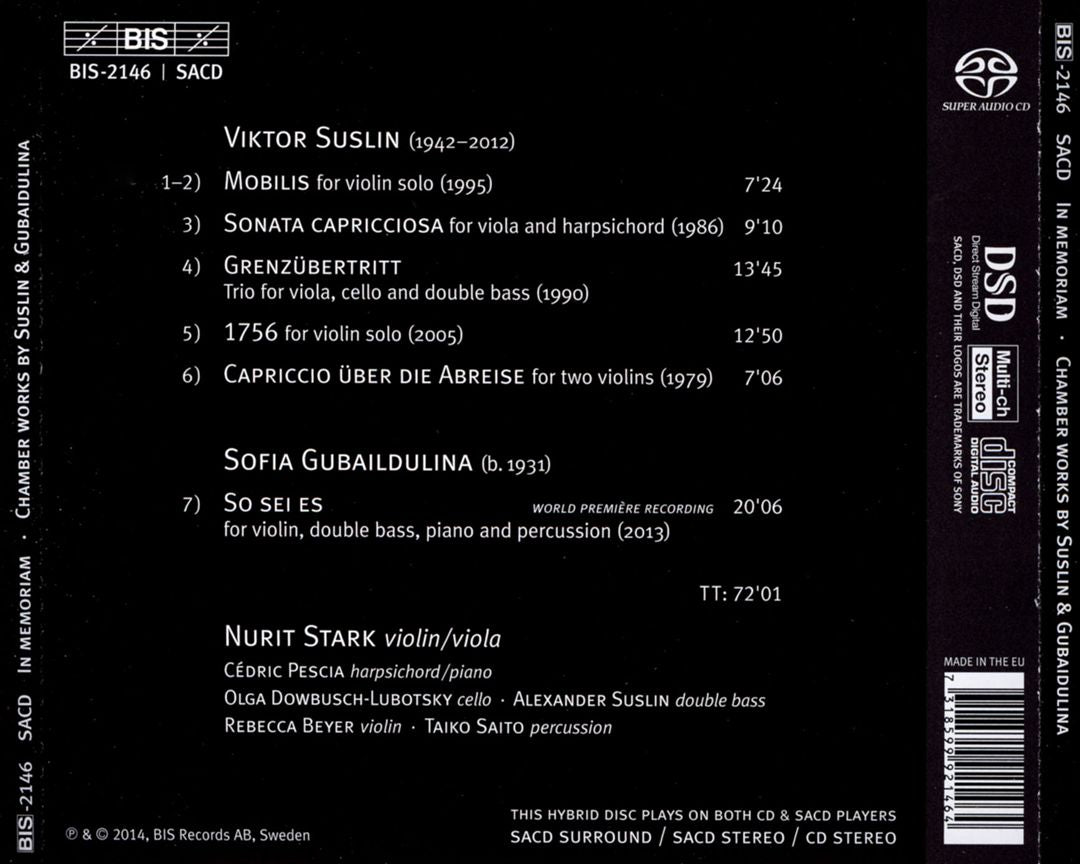 In Memoriam: Chamber Works by Viktor Suslin & Sofia Gubaidulina cover art