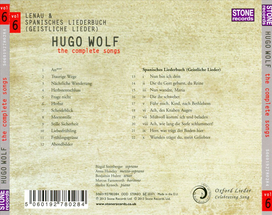 Wolf: The Complete Songs, Vol. 6 cover art