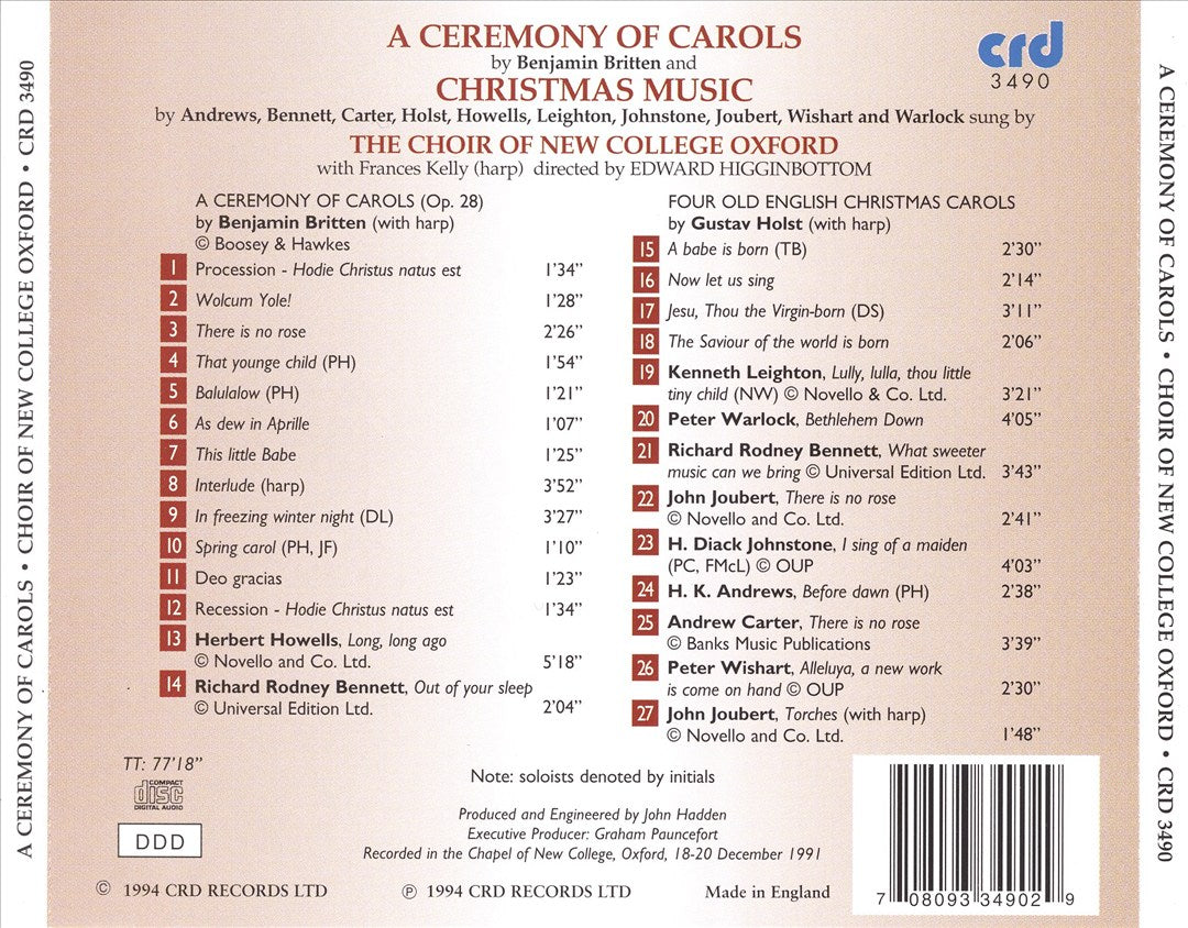 Ceremony of Carols cover art