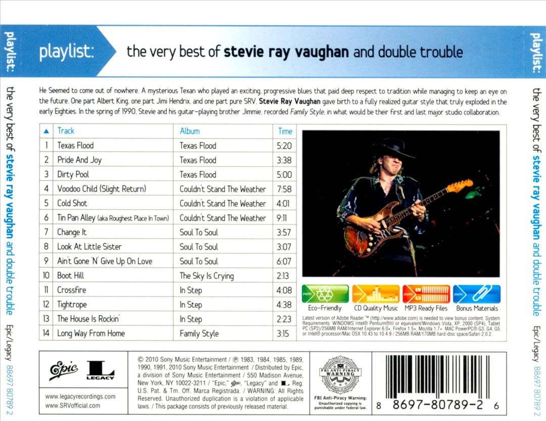 Playlist: The Very Best of Stevie Ray Vaughan and Double Trouble cover art