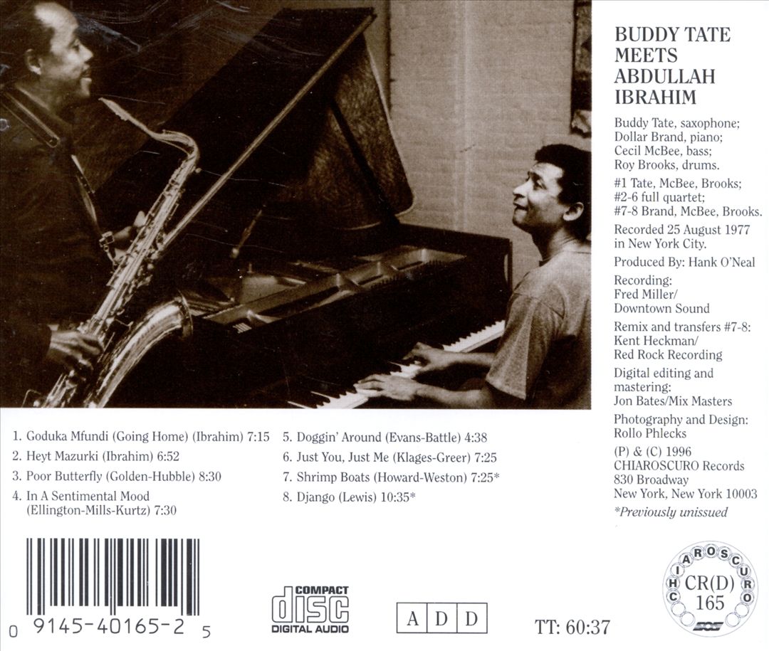 Buddy Tate Meets Abdullah Ibrahim: The Legendary Encounter cover art