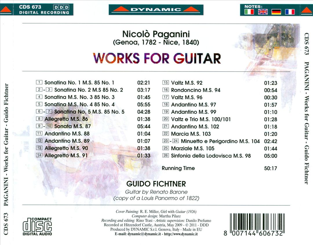 Paganini: Works for Guitar cover art