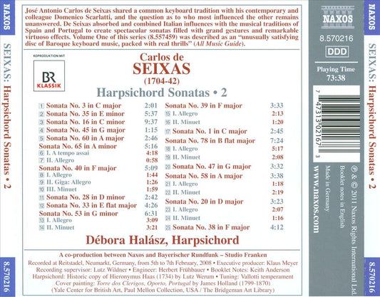 Carlos de Seixas: Harpsichord Sonatas, Vol. 2 cover art