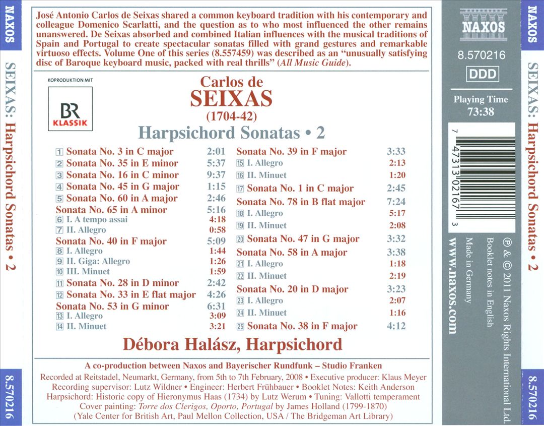 Carlos de Seixas: Harpsichord Sonatas, Vol. 2 cover art