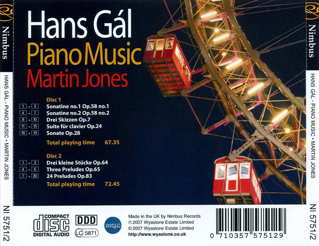 Hans Gál: Piano Music cover art