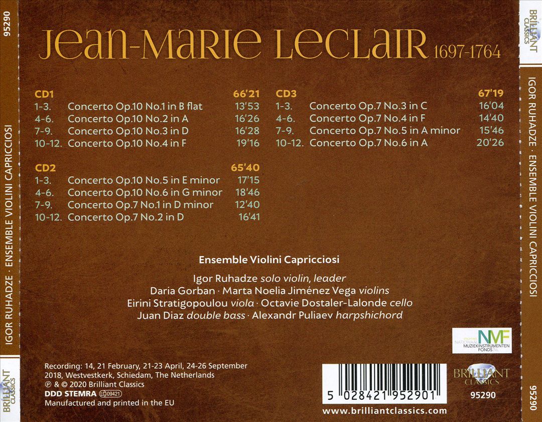 Jean-Marie Leclair: Complete Violin Concertos cover art