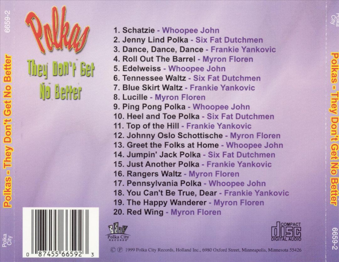 Polkas: 20 Hits - They Don't Get No Better cover art