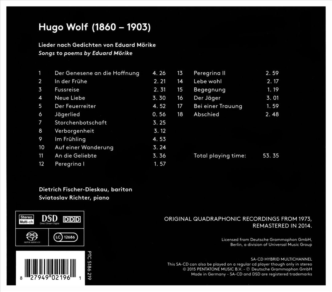 Hugo Wolf: Mörike Lieder [PentaTone] cover art
