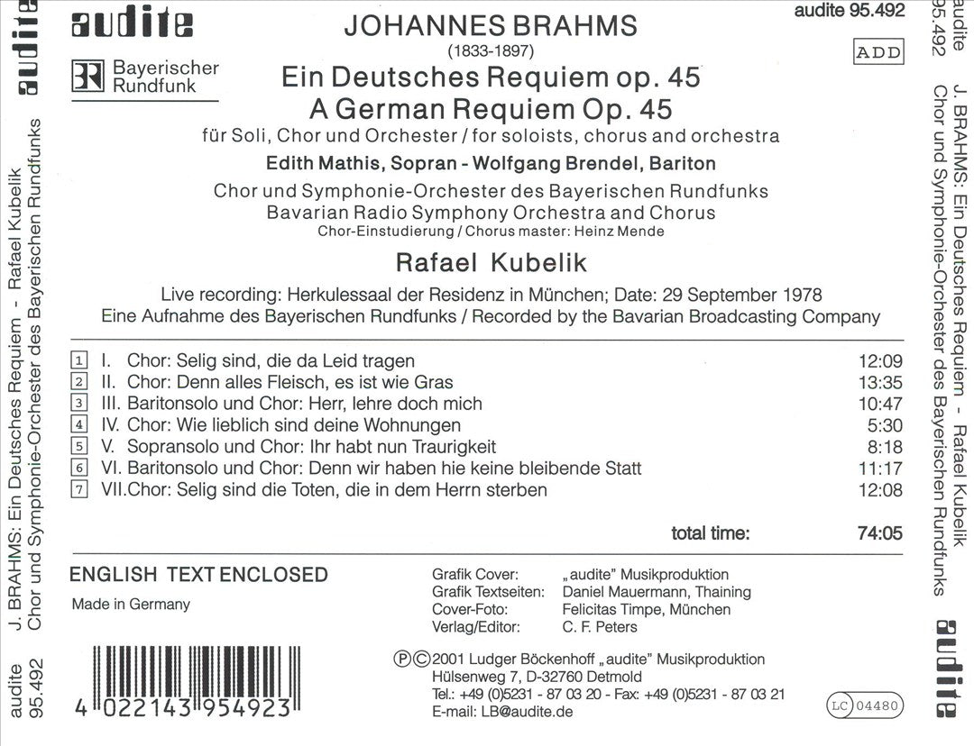 Brahms: Ein Deutsches Requiem cover art