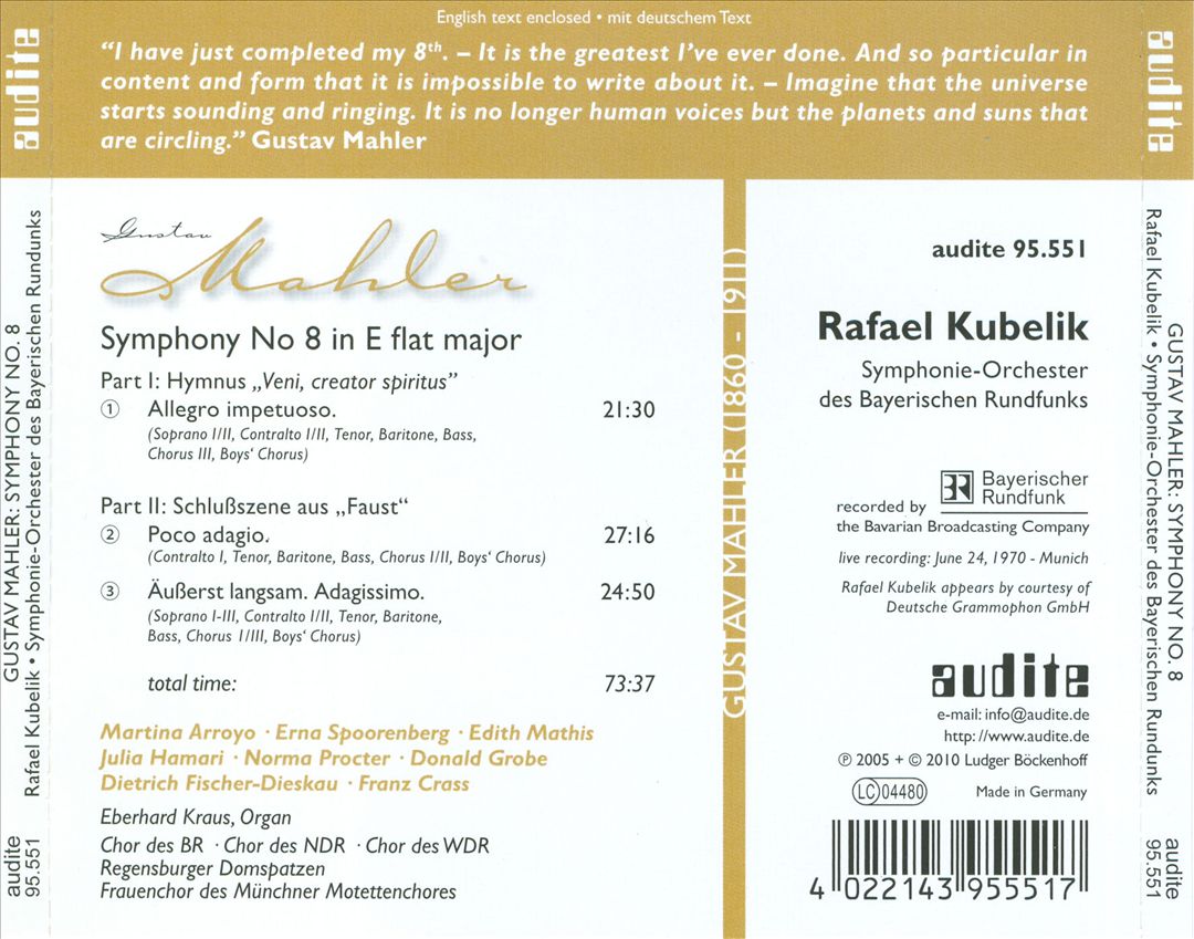 Mahler: Symphony No. 8 cover art