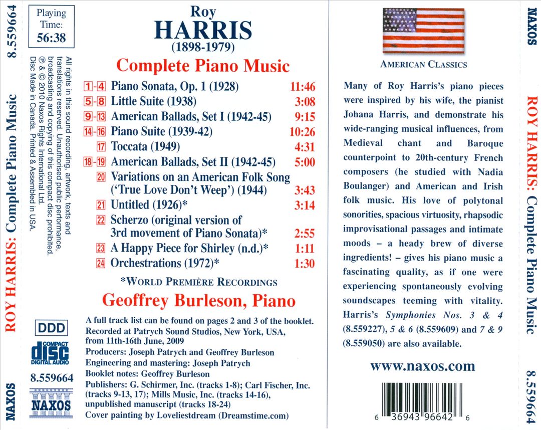 Roy Harris: Complete Piano Music cover art