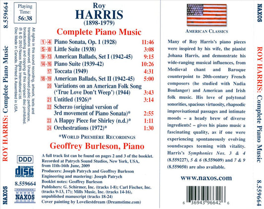 Roy Harris: Complete Piano Music cover art
