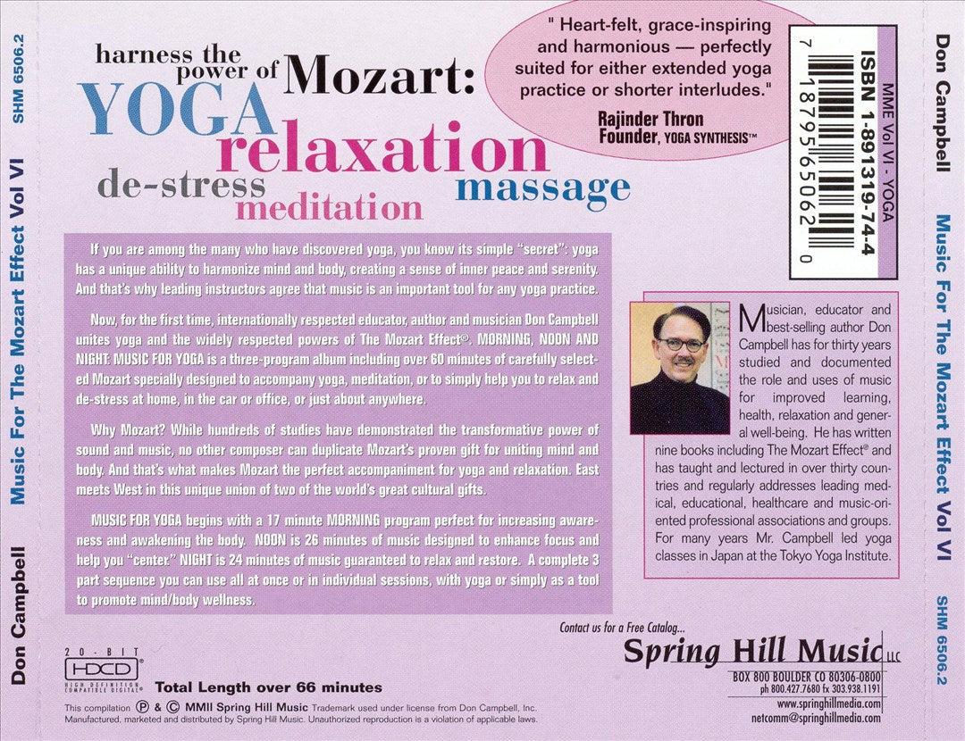 Mozart Effect: Music for Yoga (Morning, Noon and Night) cover art