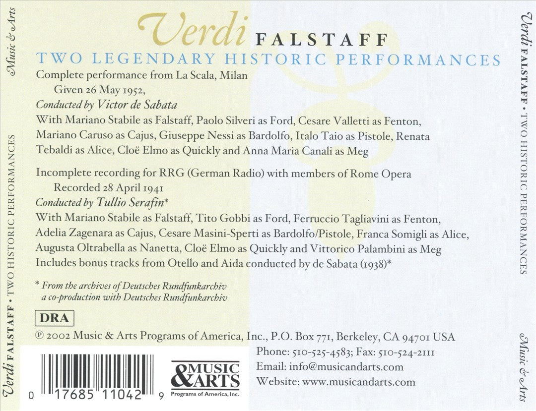 Verdi: Falstaff cover art