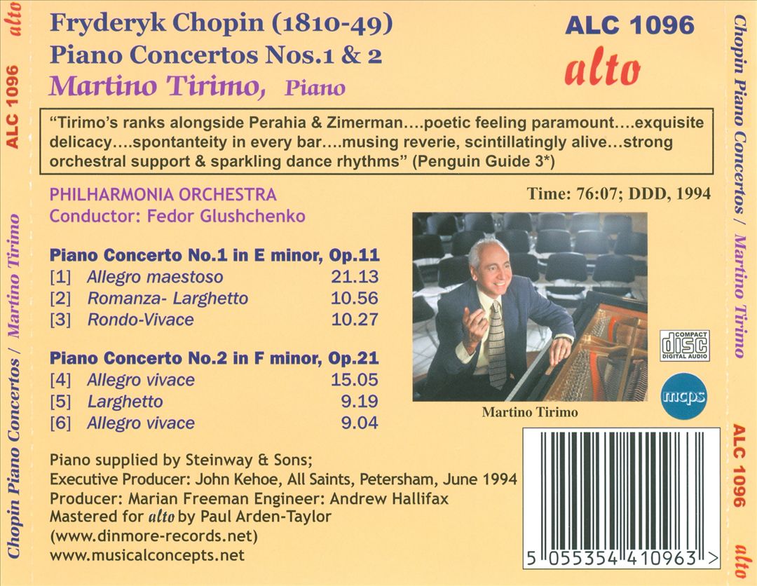 Frédéric Chopin: Piano Concertos Nos. 1 & 2 cover art