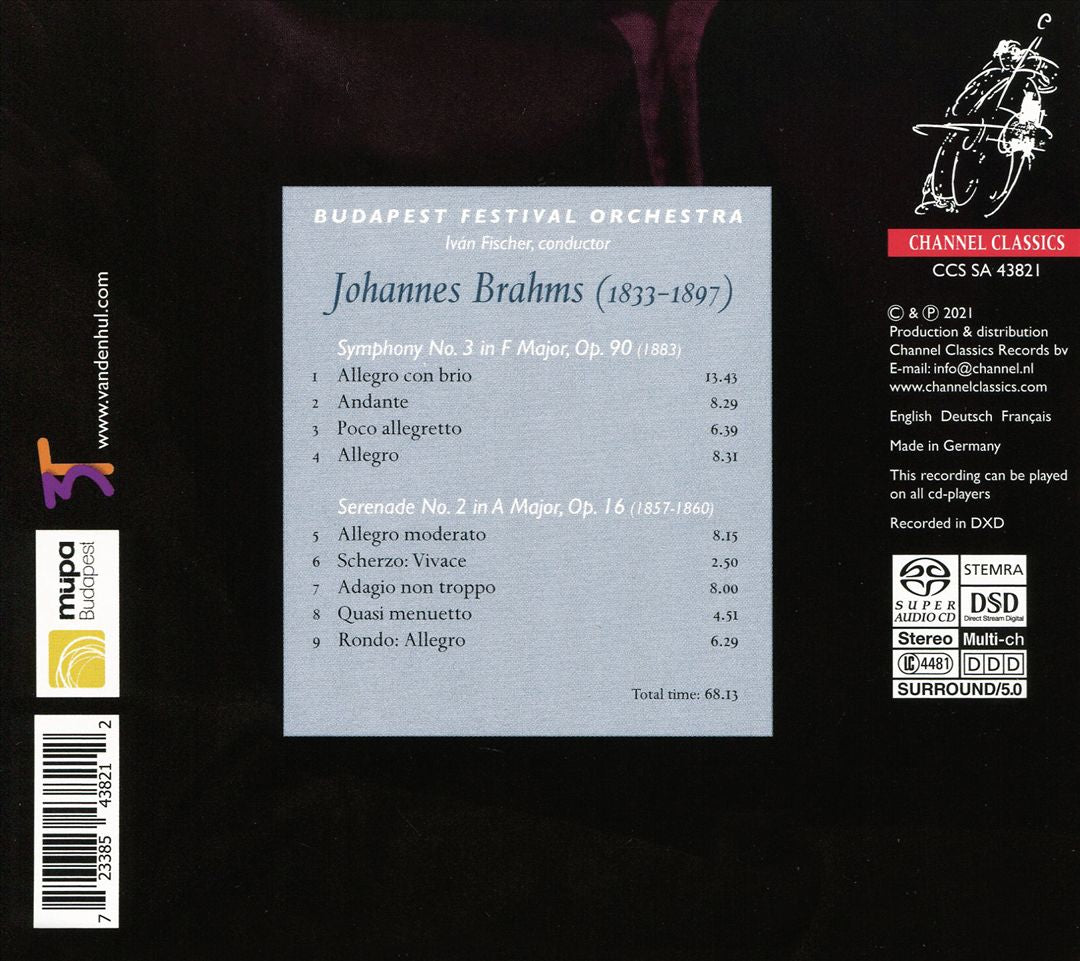 Brahms: Symphony No. 3; Serenade No. 2 cover art