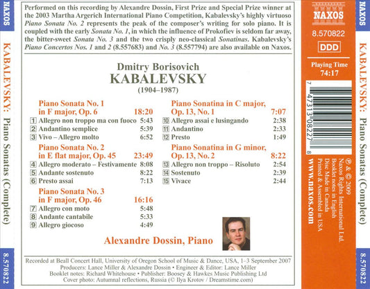Kabalevsky: Piano Sonatas (Complete) cover art