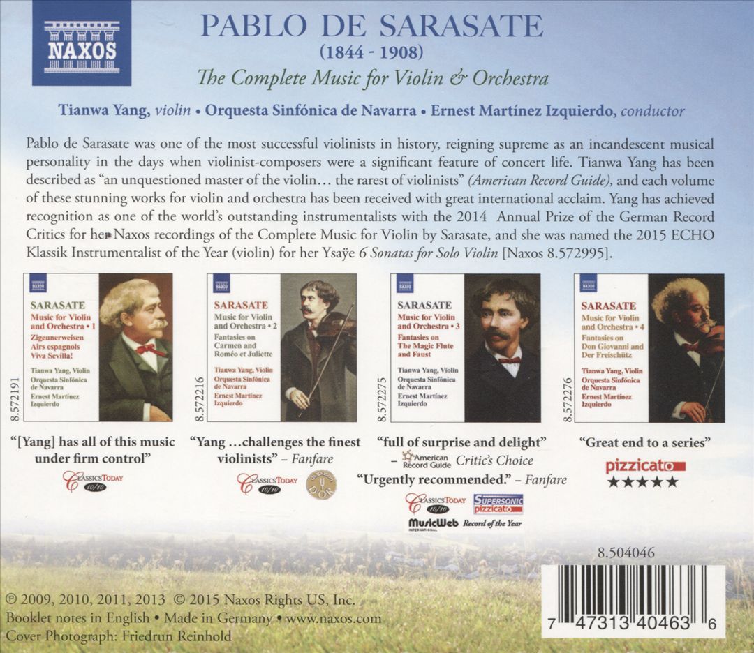 Sarasate: The Complete Music for Violin & Orchestra cover art
