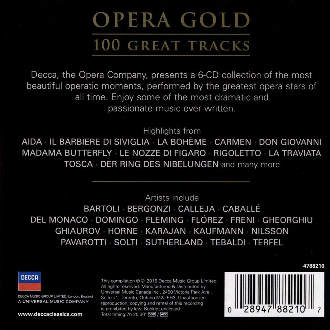 Opera Gold: 100 Great Tracks from Decca cover art