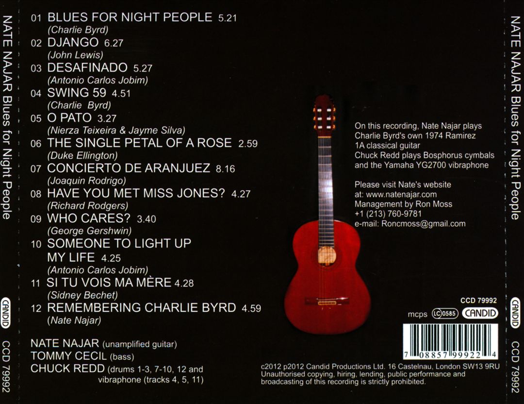 Blues for Night People: The Nate Najar Trio Remembers Charlie Byrd cover art