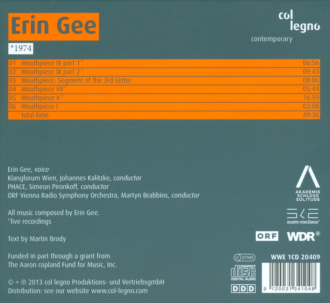 Erin Gee: Mouthpieces cover art